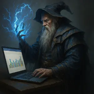 Wizard doing technical alchemy