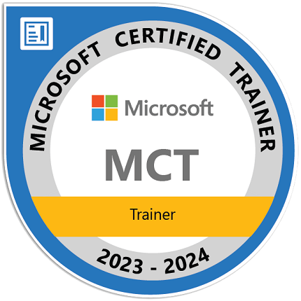 Microsoft Certified Trainer badge saying MCT
